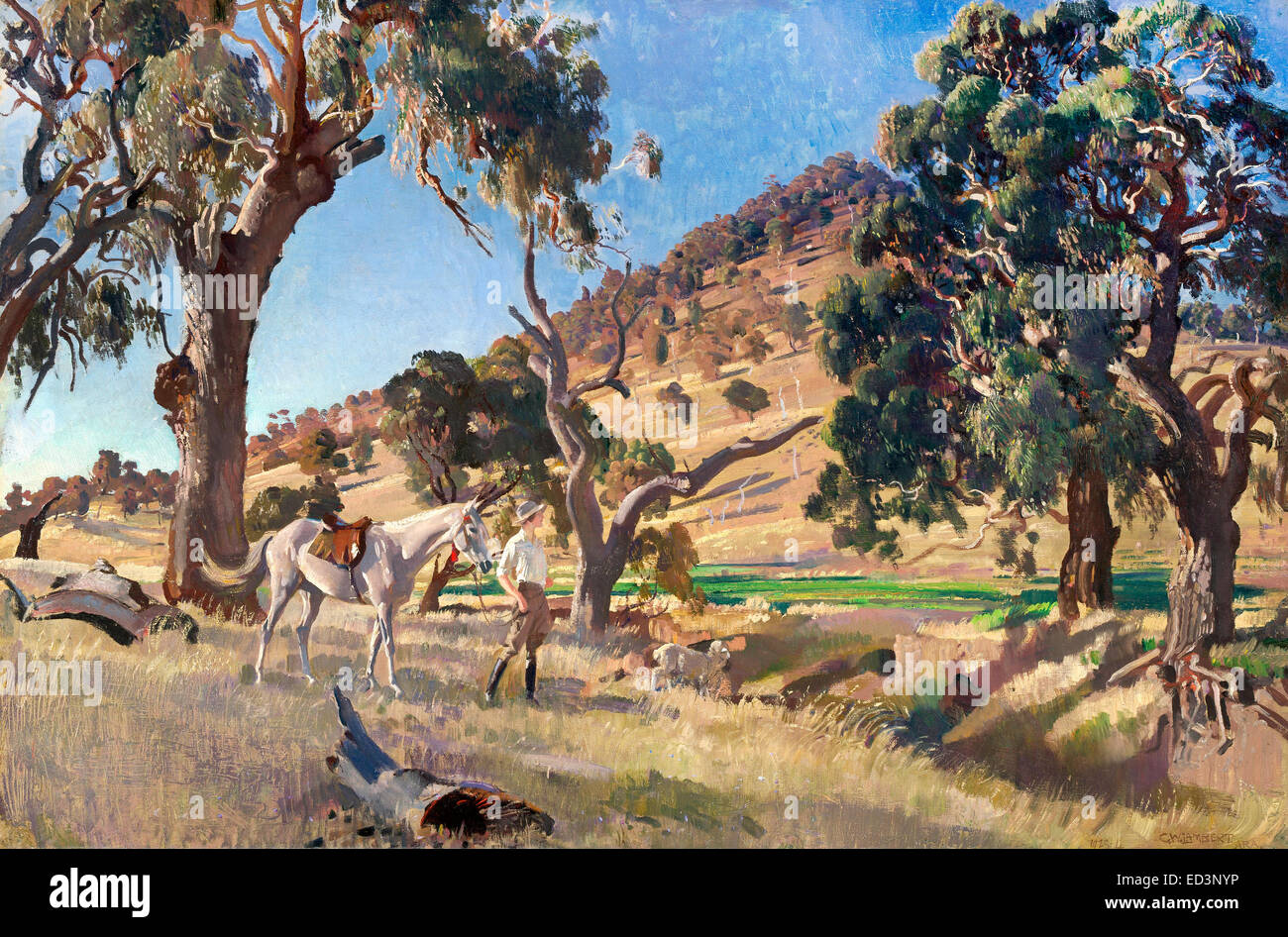 George Washington Lambert - die Hausbesetzer Tochter 1923-1924 Öl auf Leinwand. National Gallery of Australia, Canberra, Australien. Stockfoto