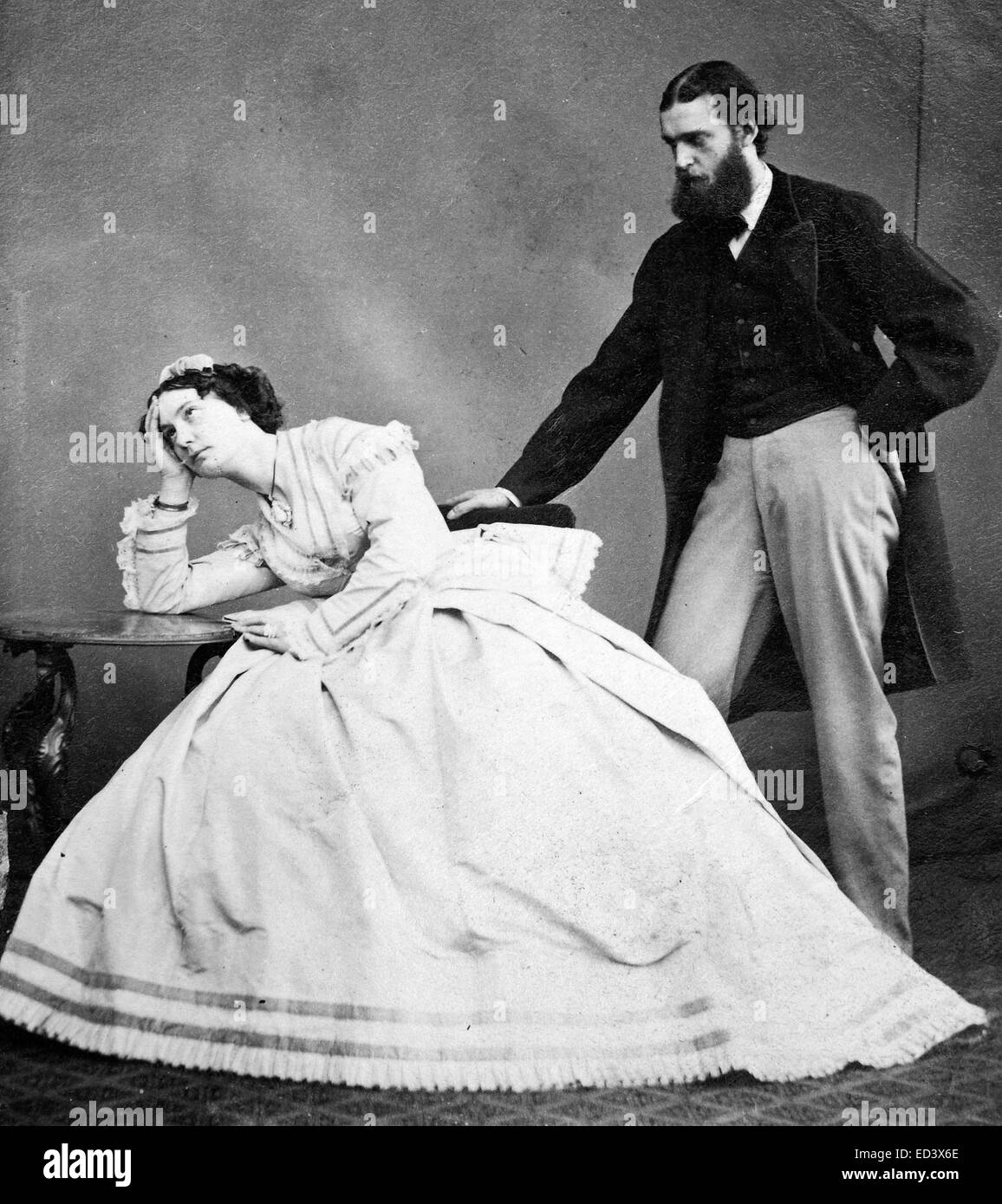 Viktorianische Porträt von Mann und Frau C.1860s Stockfoto