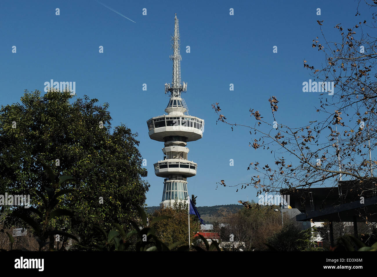 Blick auf OTE Tower in Thessaloniki, Griechenland Stockfoto