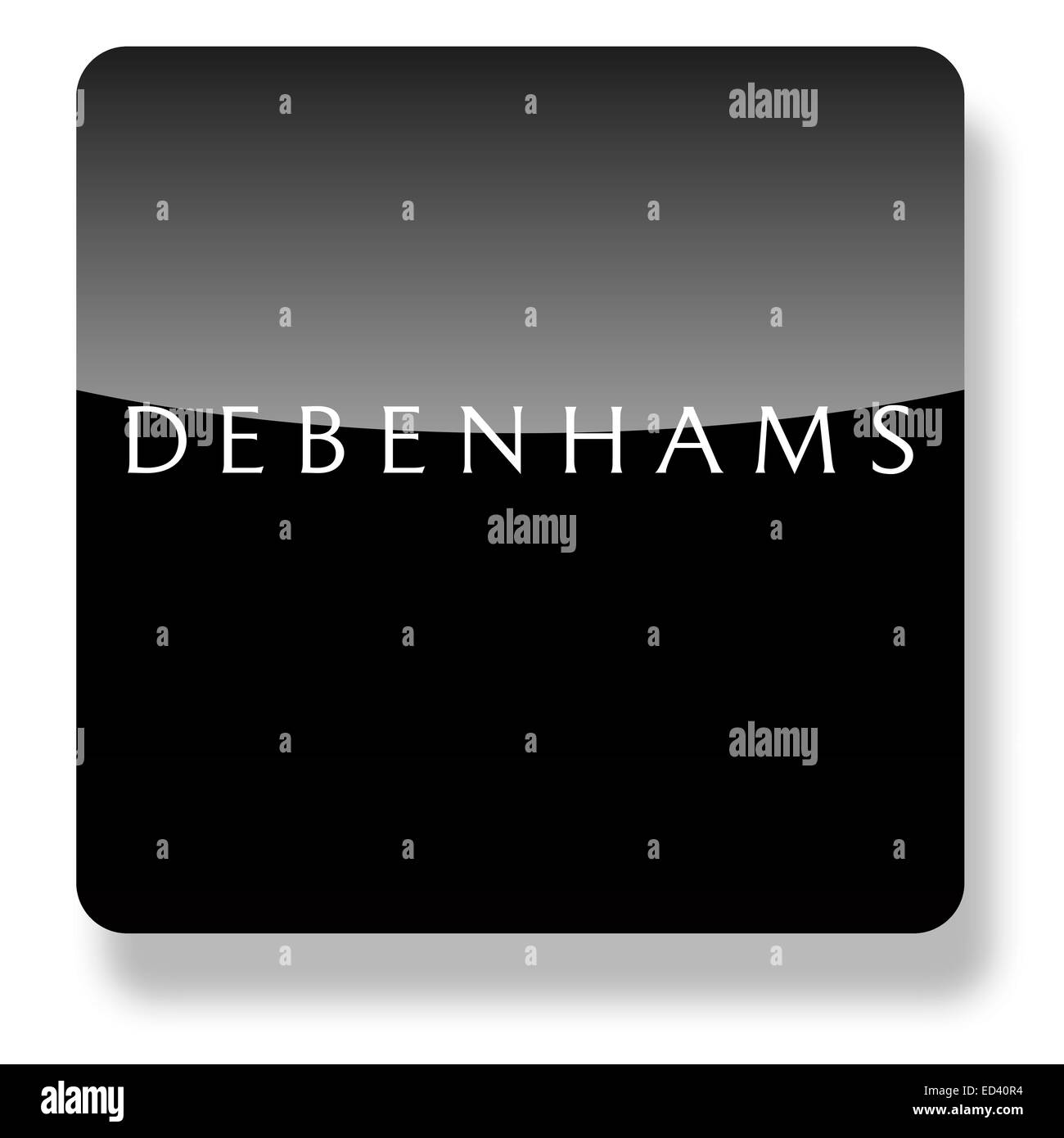 Debenhams Logo als ein app-Symbol. Clipping-Pfad enthalten. Stockfoto