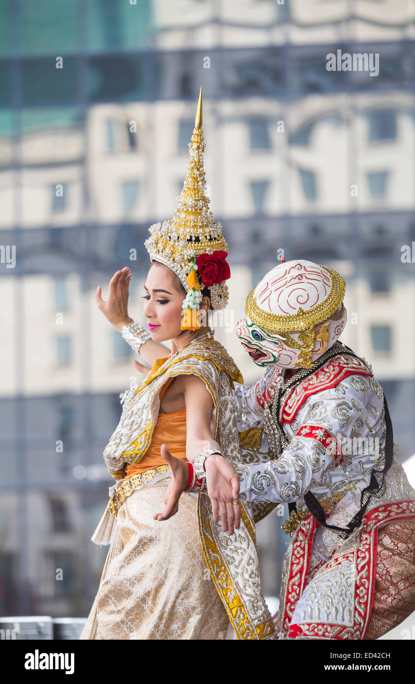 Traditionelle thailändische Tänze Stockfoto