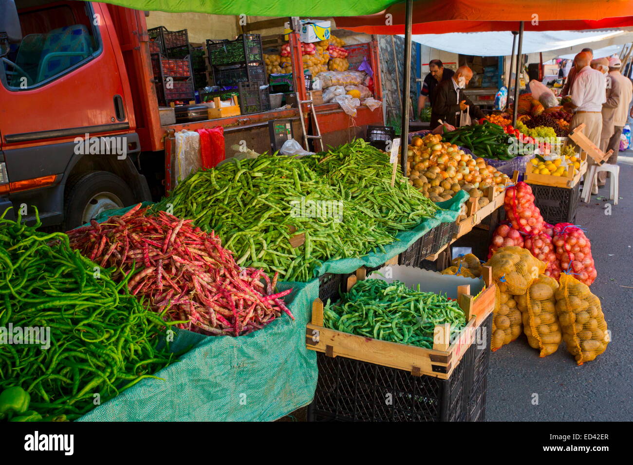 Obst und Gemüse laden am Markttag in Ikizdere, pontische Alpen Nordost