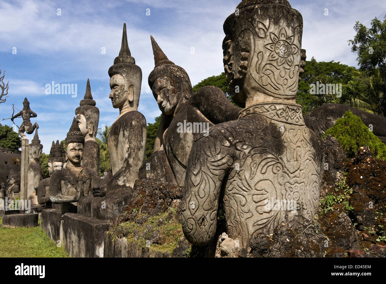 Skulpturen am Wat Xieng Khuan (Buddha Park), Vientiane, Laos Stockfoto