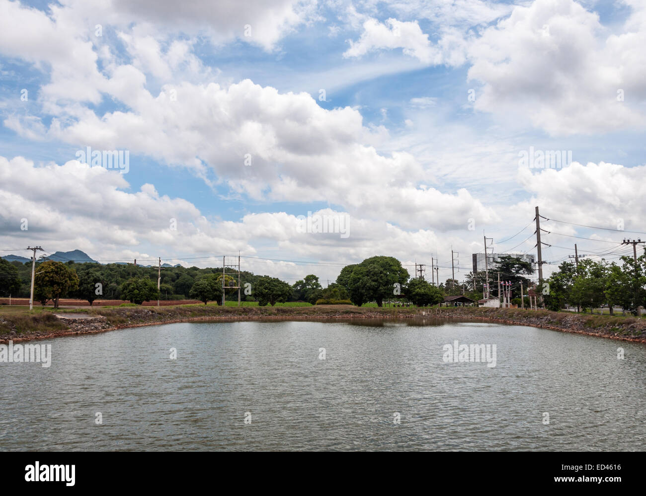 Kleinen Stausee der Landschaft Farm. Stockfoto