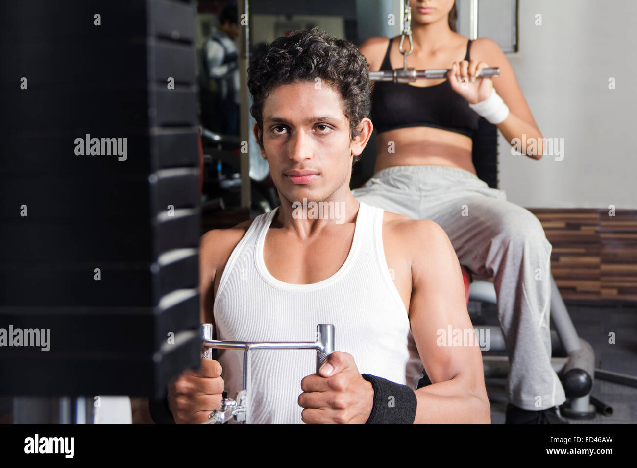 2 Indian Sport Freunde Gym Bodybuilding Stockfoto