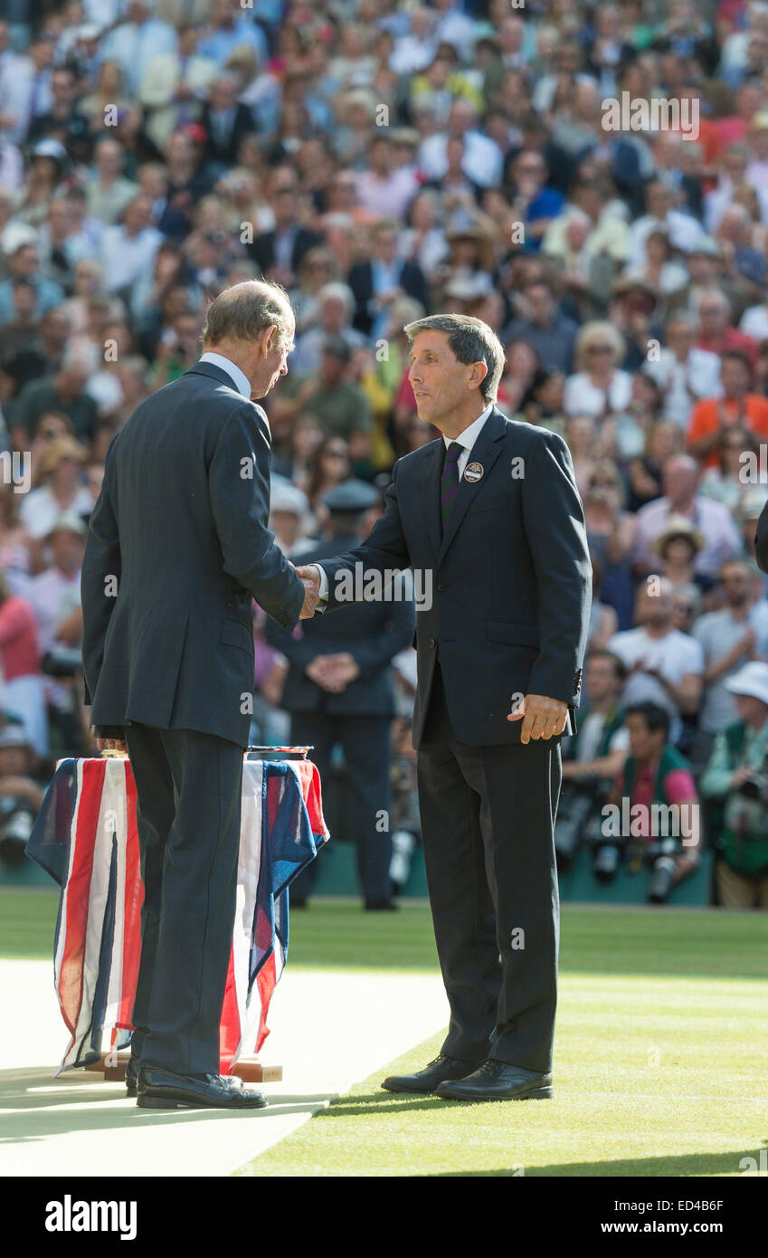 06.07.2014. die Wimbledon Tennis Championships 2014 statt in The All England Lawn Tennis and Croquet Club, London, England, UK. Stockfoto