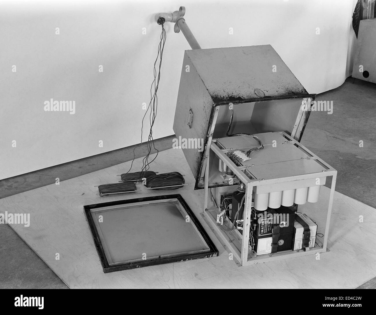 Eine Radio-Mine Freigabe Gerät in Yleisradio Werkstatt, ca. 1942 hergestellt. Stockfoto