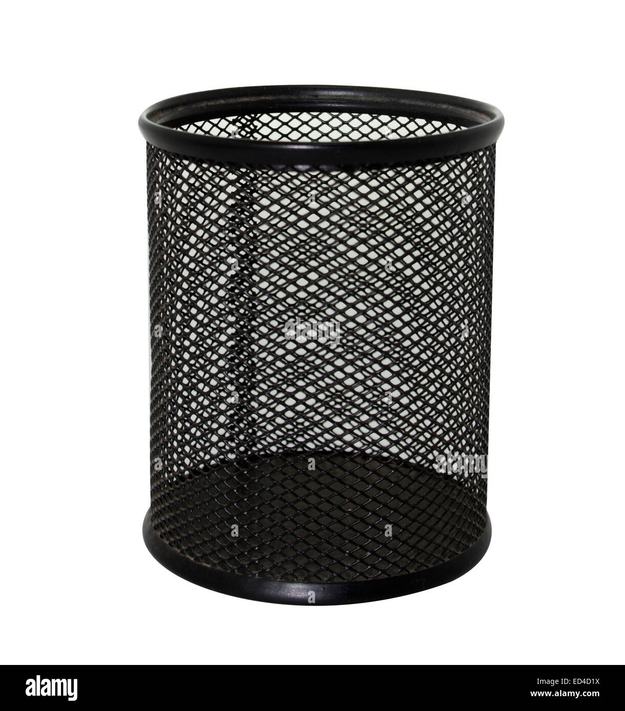 Kugelschreiber und Bleistifte Container isoliert auf weißem Hintergrund Stockfoto