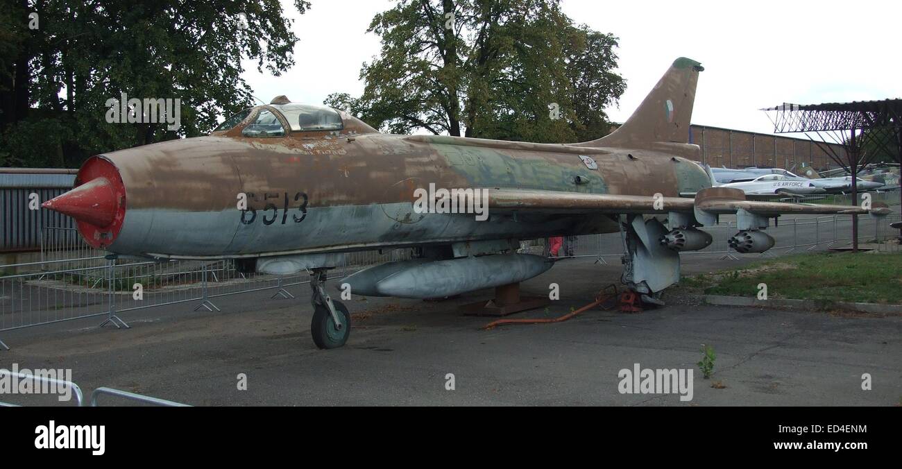 Suchoi Su-7 s im Prag Aviation Museum Stockfoto