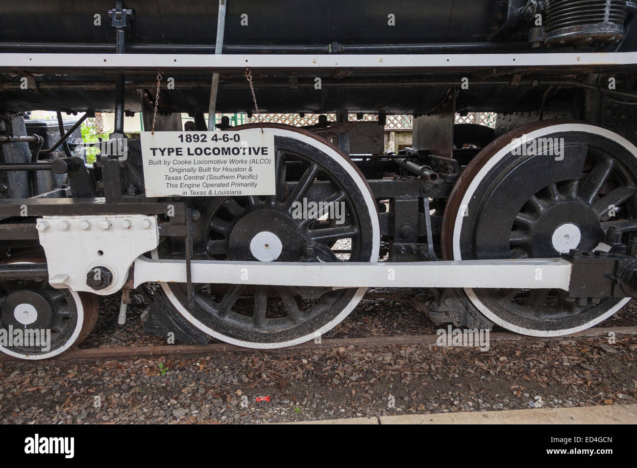 Galveston Railroad Museum 1892 4-6-0 Klasse 'New Orleans Steam Engine' Lokomotive Nummer 314, Galveston, Texas. Stockfoto