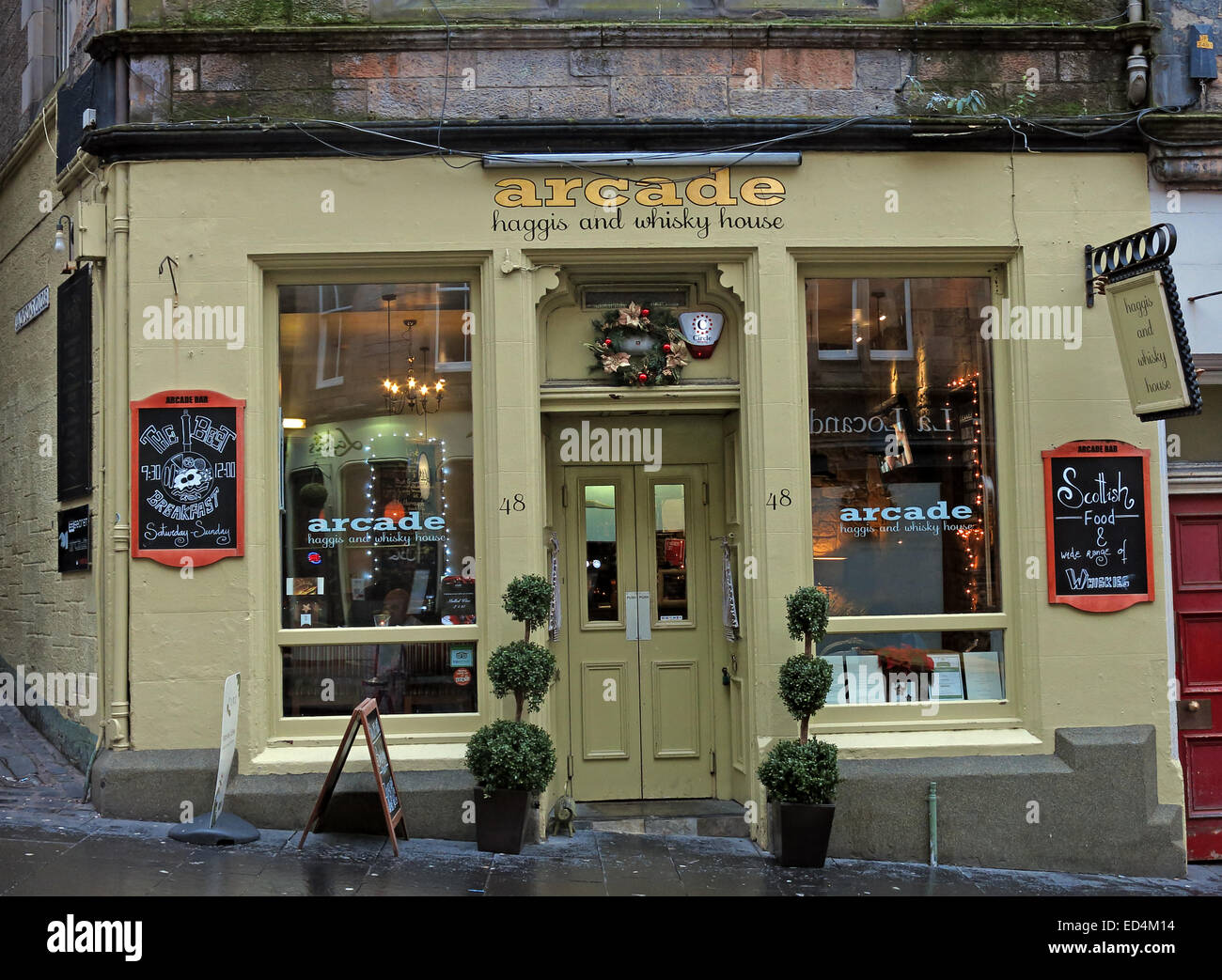 Arcade-Edinburgh Haggis & Whisky House, Scotland, UK Stockfoto