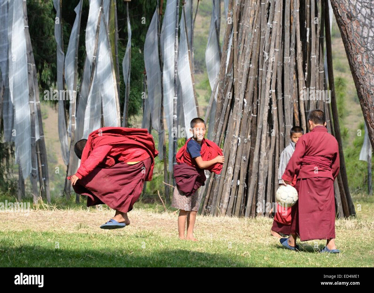 Kindermönche Bhutan Stockfoto