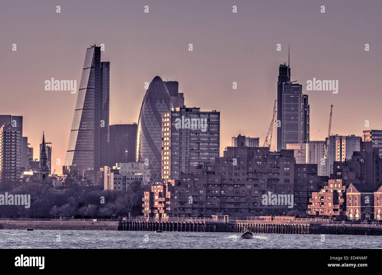 der Londoner Skyline London Bankenviertel Stockfoto