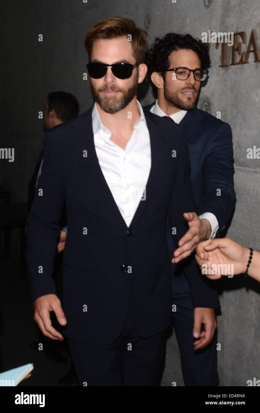 Mailand Fashion Week Menswear Frühjahr/Sommer 2015 - Giorgio Armani - Ankünfte Mitwirkende: Chris Pine wo: Mailand, Italien bei: 24. Juni 2014 Stockfoto