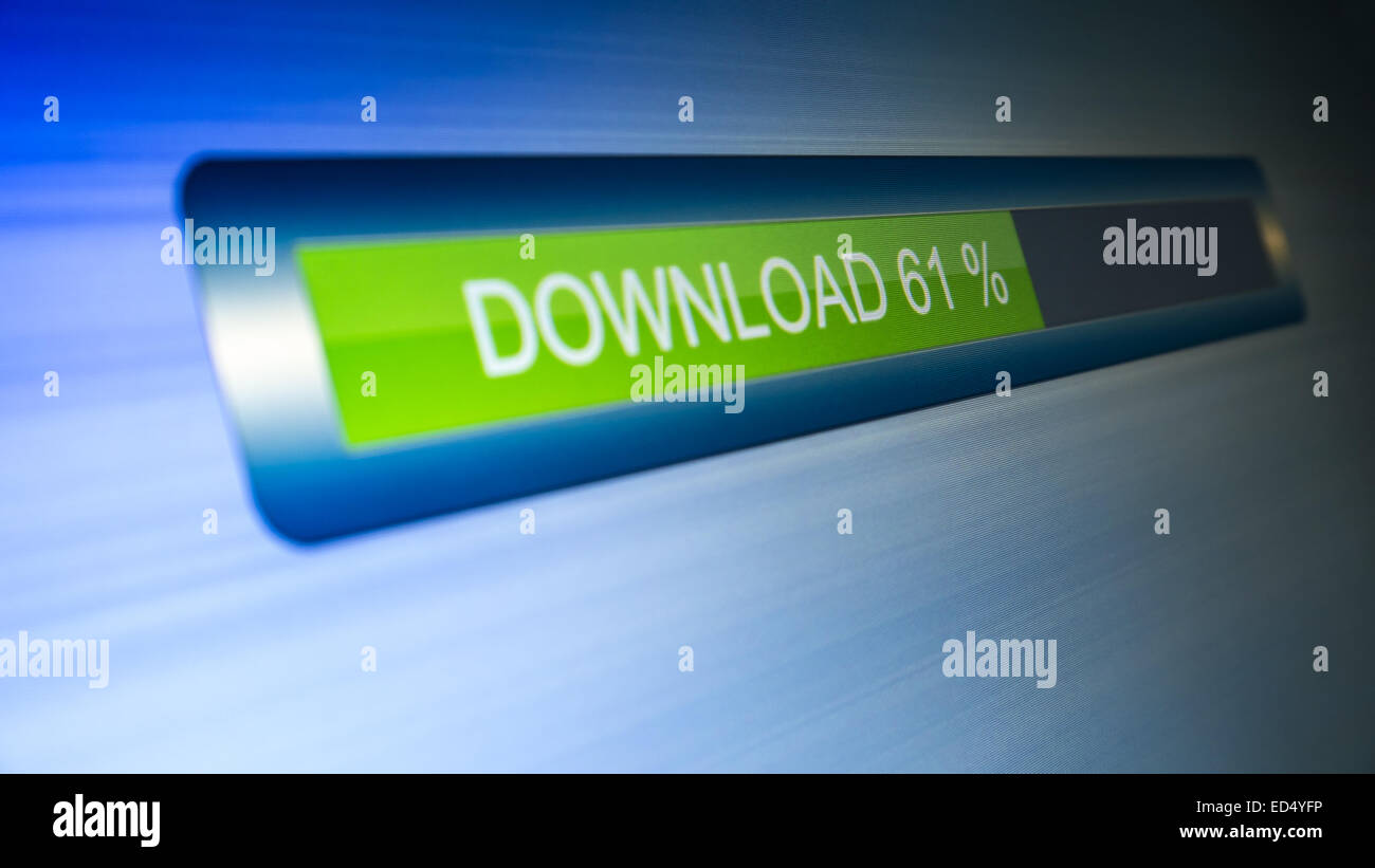 Download-Fortschritt auf dem led-Bildschirm (Abbildung) Stockfoto