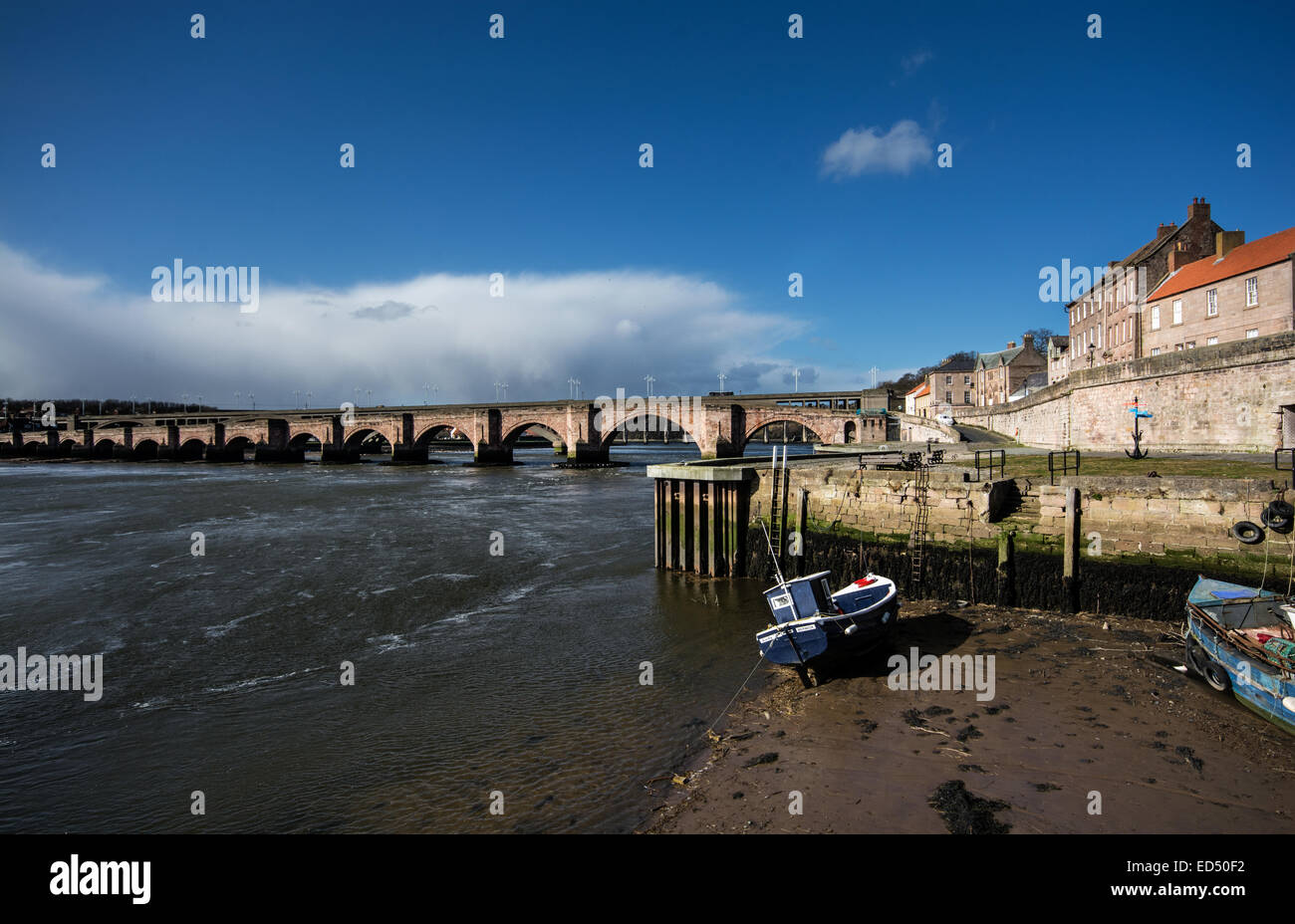 Eine Szene, die Suche nach dem Fluss Tweed in Berwick nach Tweed, Northumberland Stockfoto