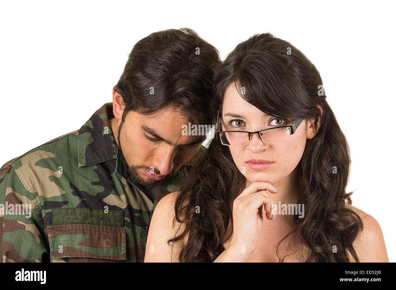 verzweifelte militärische Soldat Veteran ptsd Stockfoto