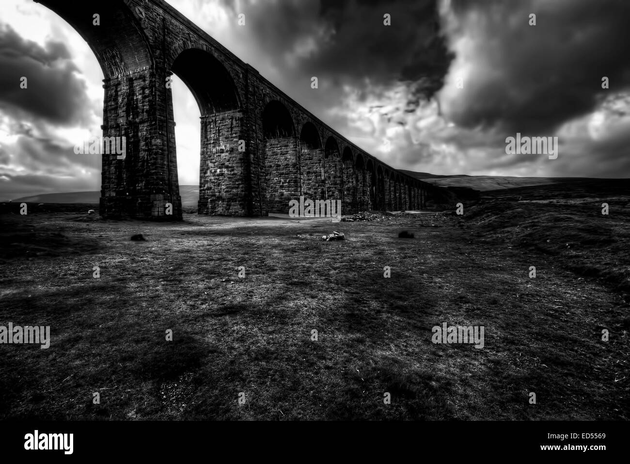 Ribblehead-Viadukt in der Yorkshire Dales National Park, North Yorkshire. Stockfoto