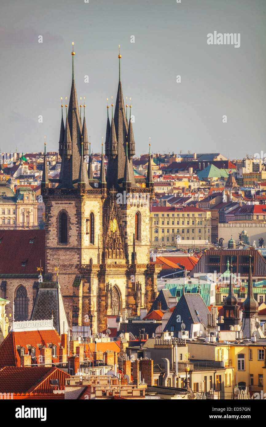 Church of Our Lady vor Tyn in Prag Stockfoto