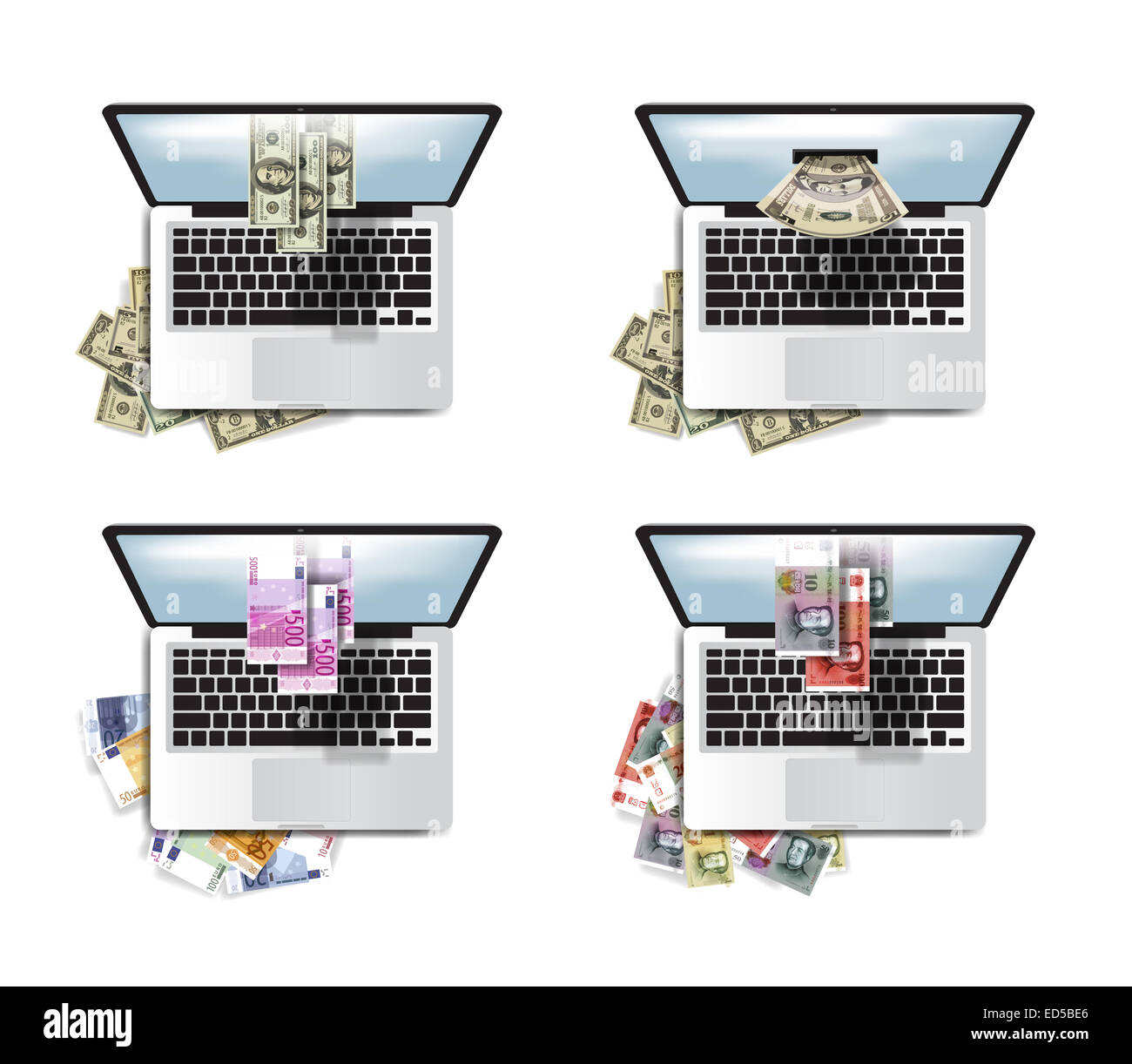 Online-Zahlungen-Konzept. Isoliert auf weißem Hintergrund Stockfoto