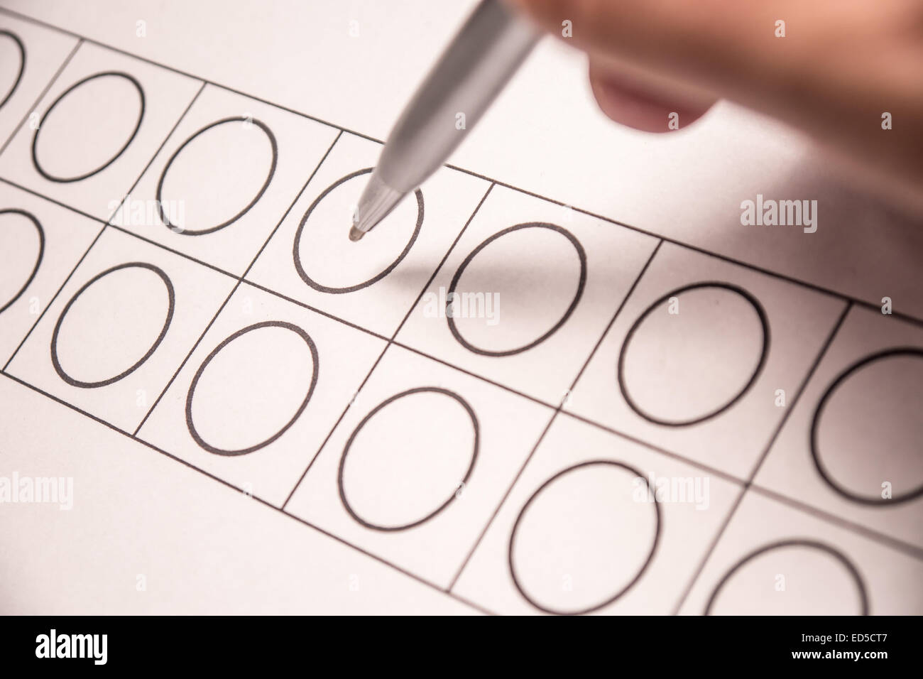 Wahl, Stimmzettel, Stift Stockfoto