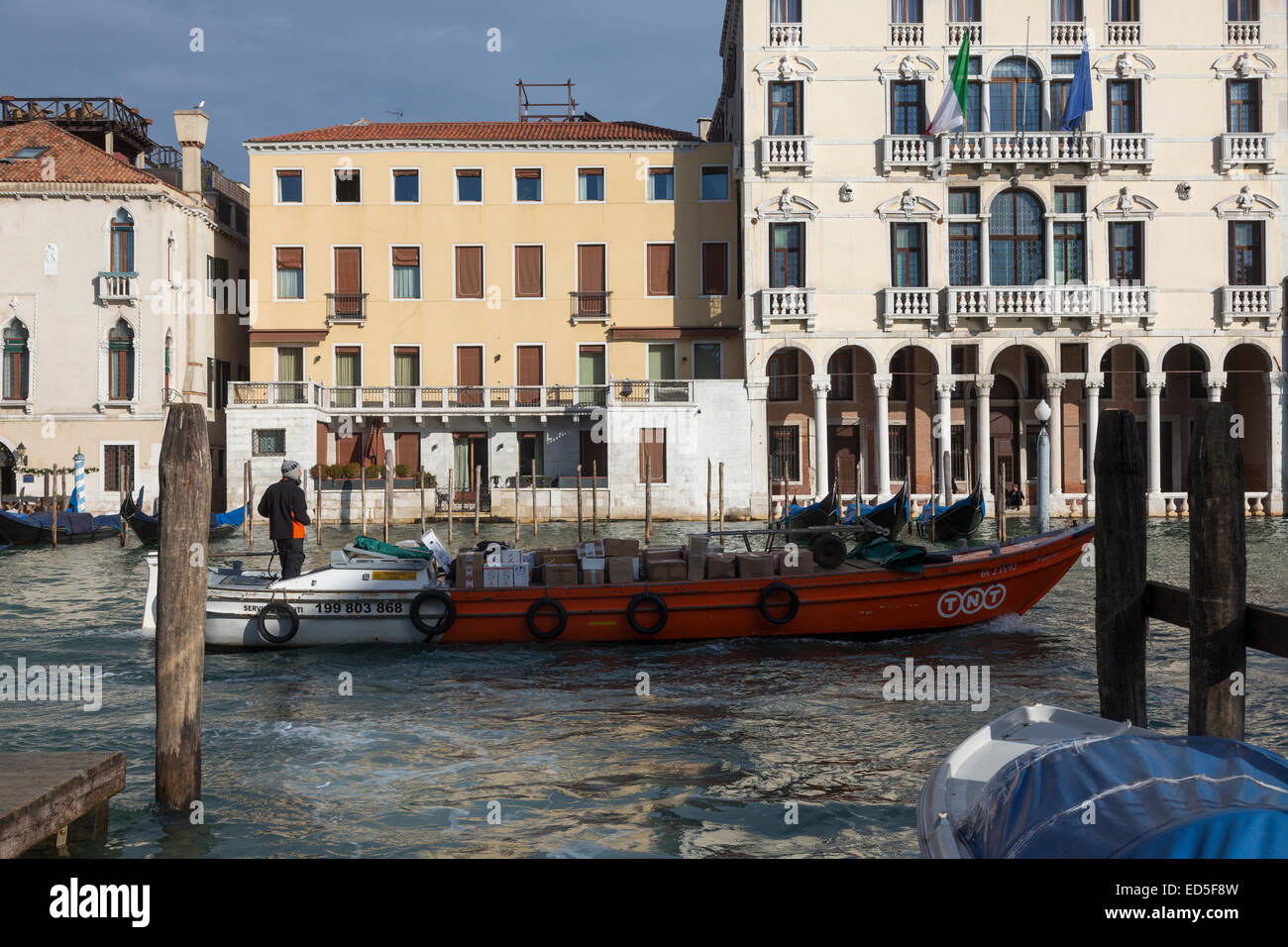 Villen und Paläste, Canal Grande, Venedig, Italien Stockfoto