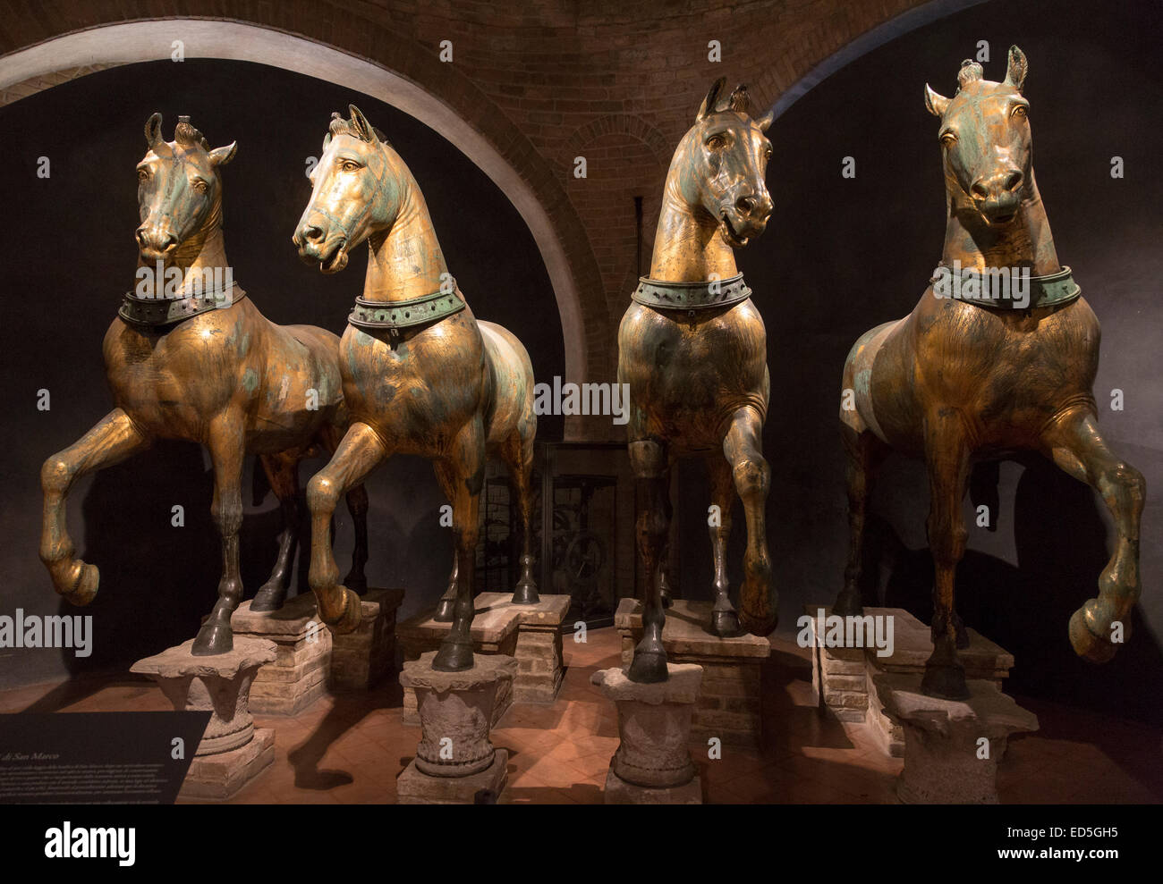 Die Pferde von San Marco, auch bekannt als die triumphierende Quadriga, Markusdom, Venedig, Italien Stockfoto