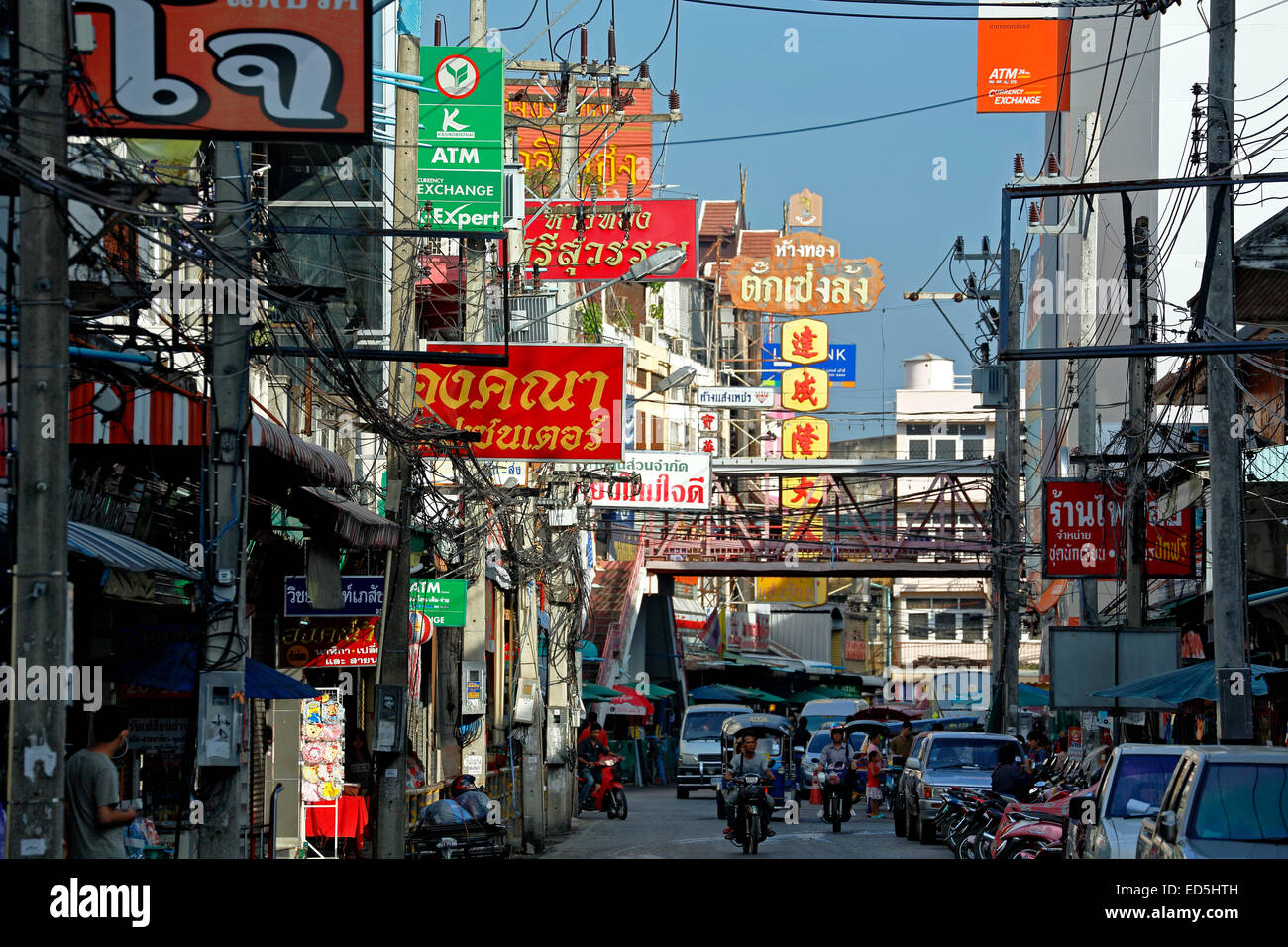 Changklan Straße zum Warorot Markt, Chiang Mai, Thailand Stockfoto