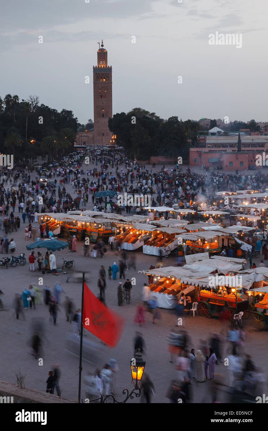 Djemaa al Fna Platz. Marrakesch. Marokko. Nordafrika. Afrika Stockfoto