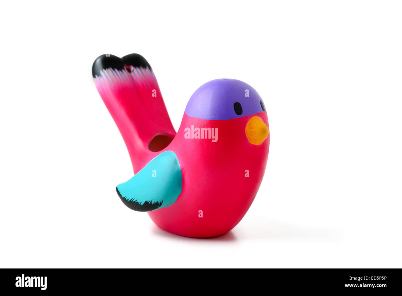 Keramik Vogel isoliert auf weiss Stockfoto