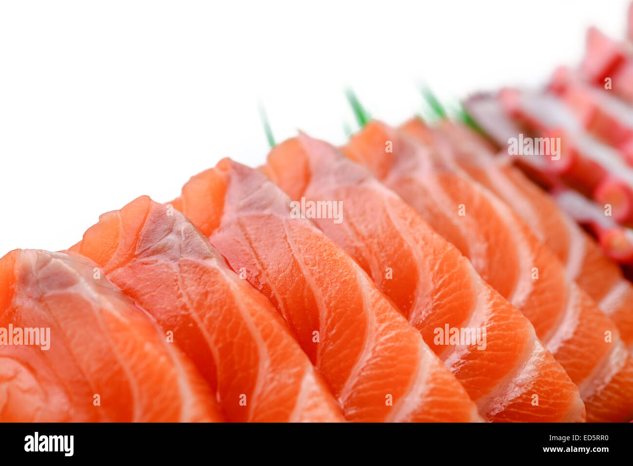 Japanisches Essen Sushi Lachs Fisch Stockfoto