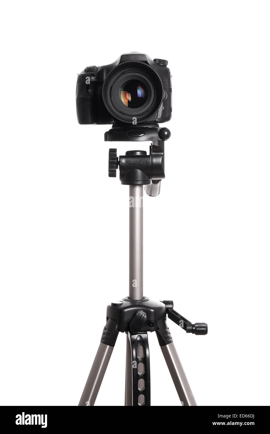 DSLR-Kamera auf Stativ Stockfoto