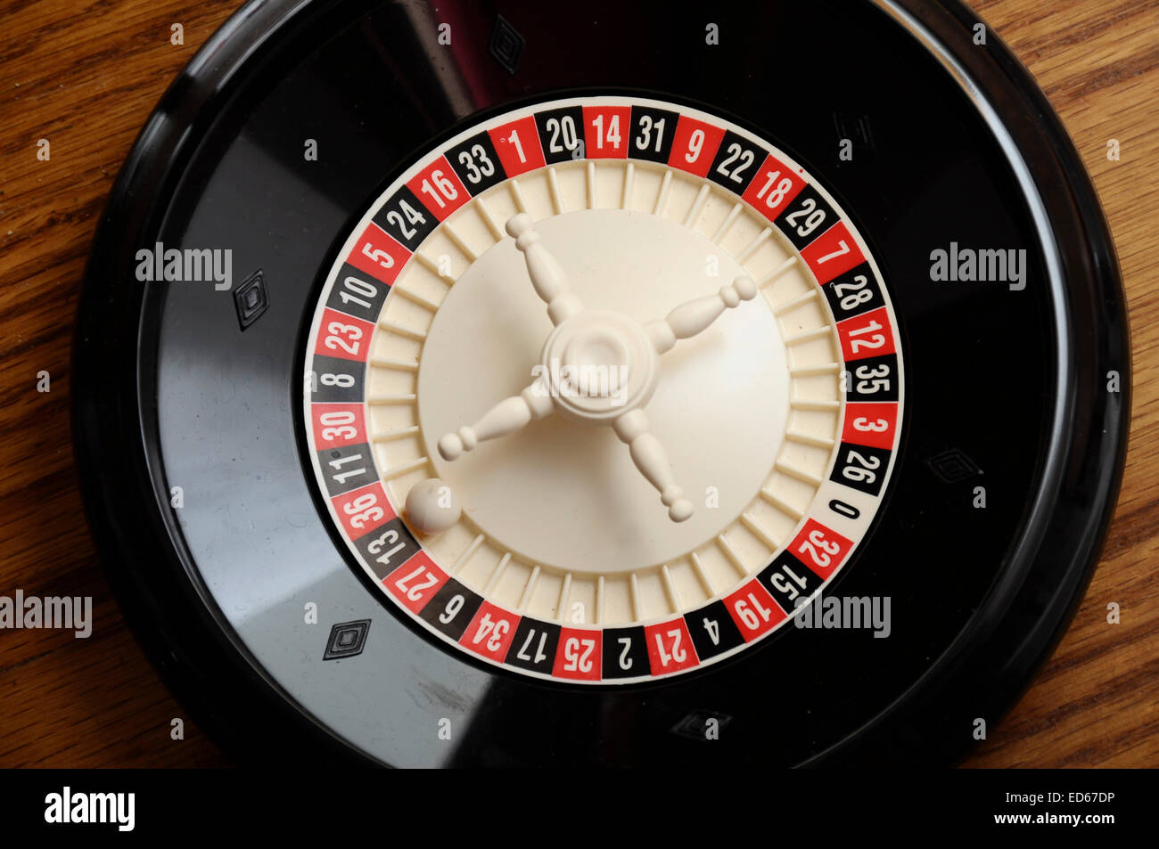 Nahaufnahme von Casino Roulette auf der Zahl dreizehn schwarz "und" ungerade Stockfoto