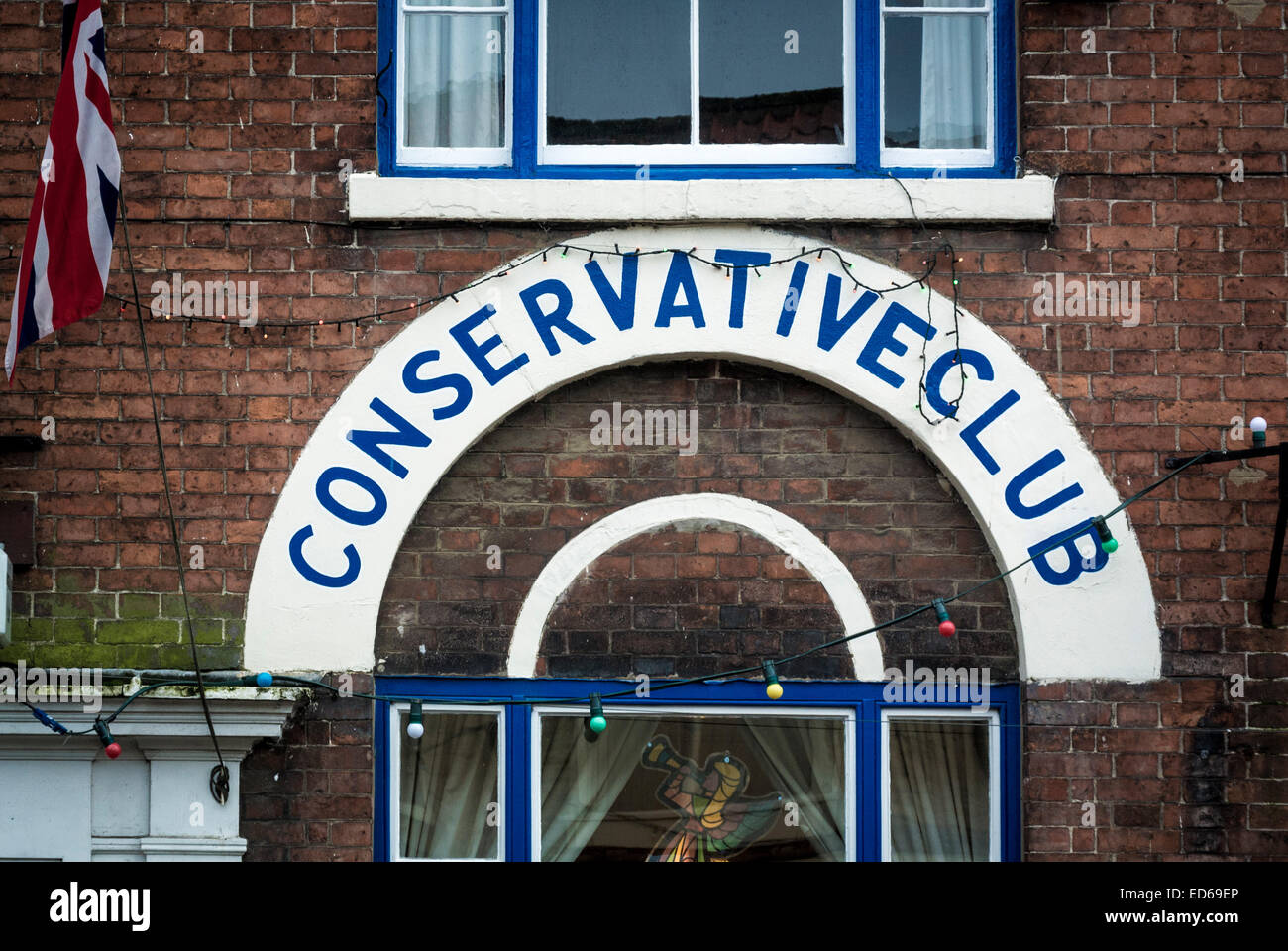 Konservative Club anmelden außerhalb des Gebäudes Stockfoto