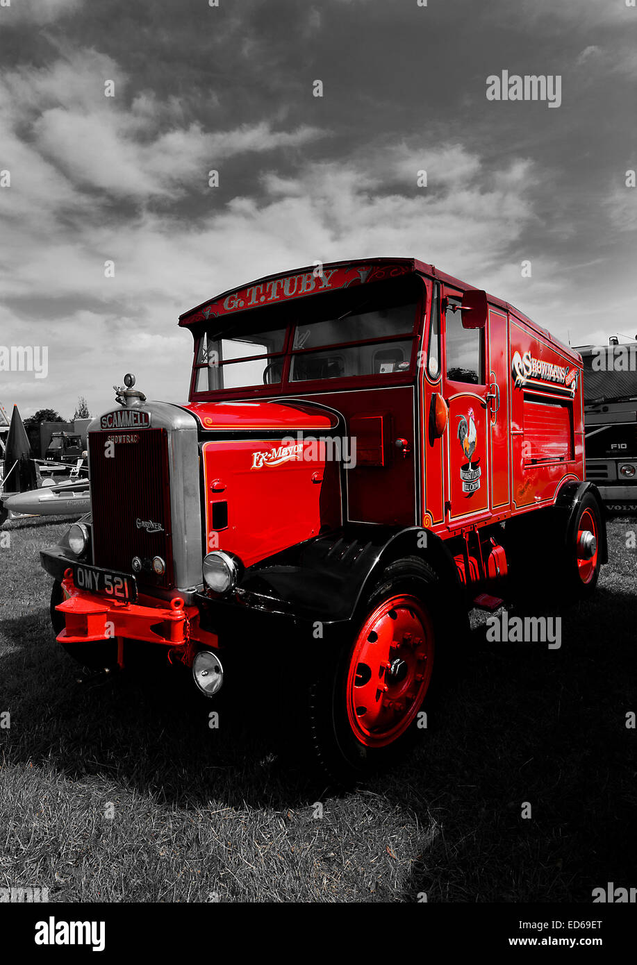 Einem alten Scammell LKW als gesehen bei Pickering Dampf Ralley, North Yorkshire 2013. Pickering-Leinwand. Pickering Drucke. Pickering Lan Stockfoto