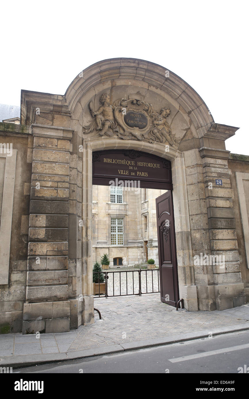Stadtbibliothek Bibliothèque Historique De La Ville de Paris BHVP Stockfoto