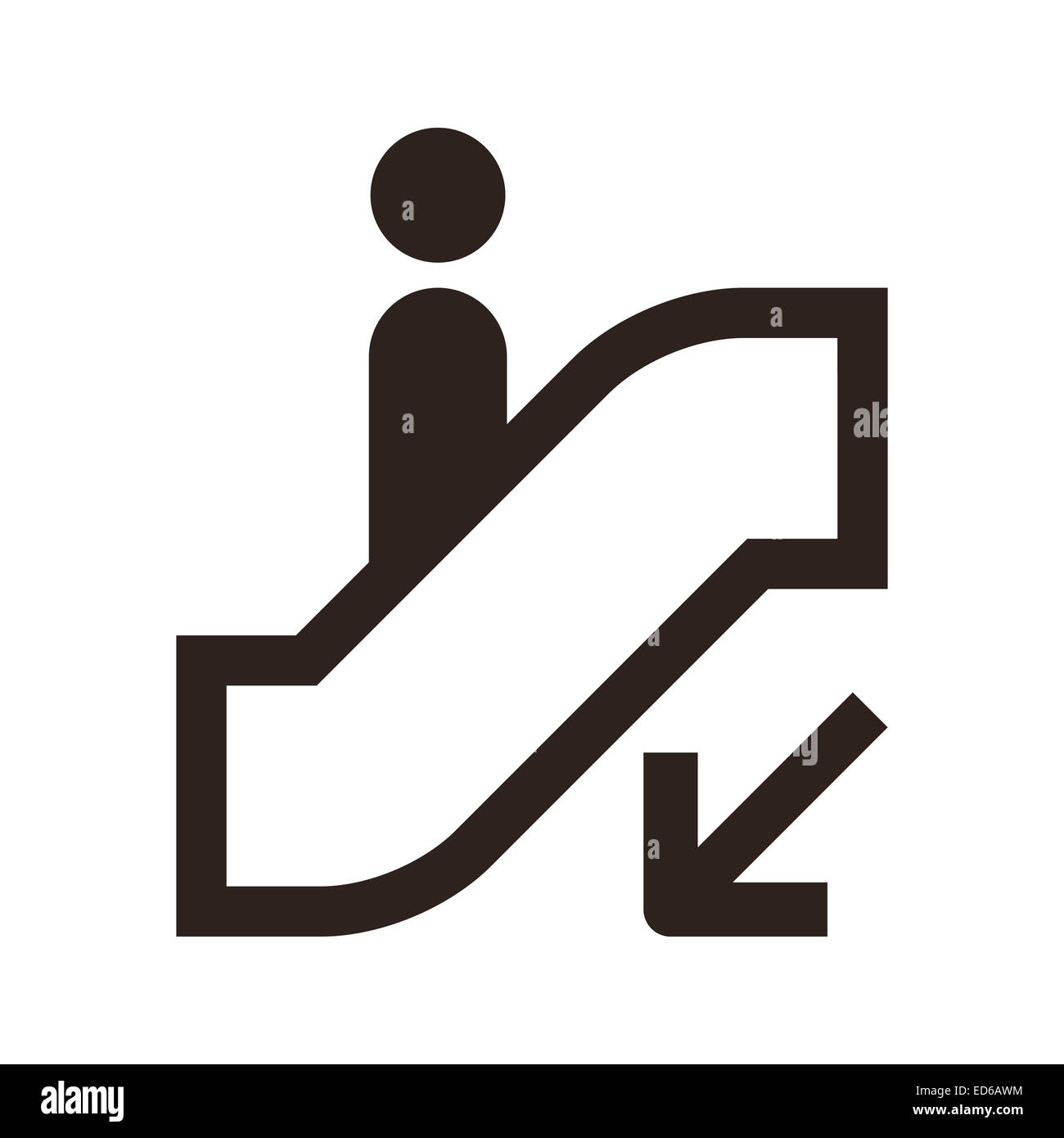 Rolltreppe Symbol isoliert auf weißem Hintergrund Stockfoto