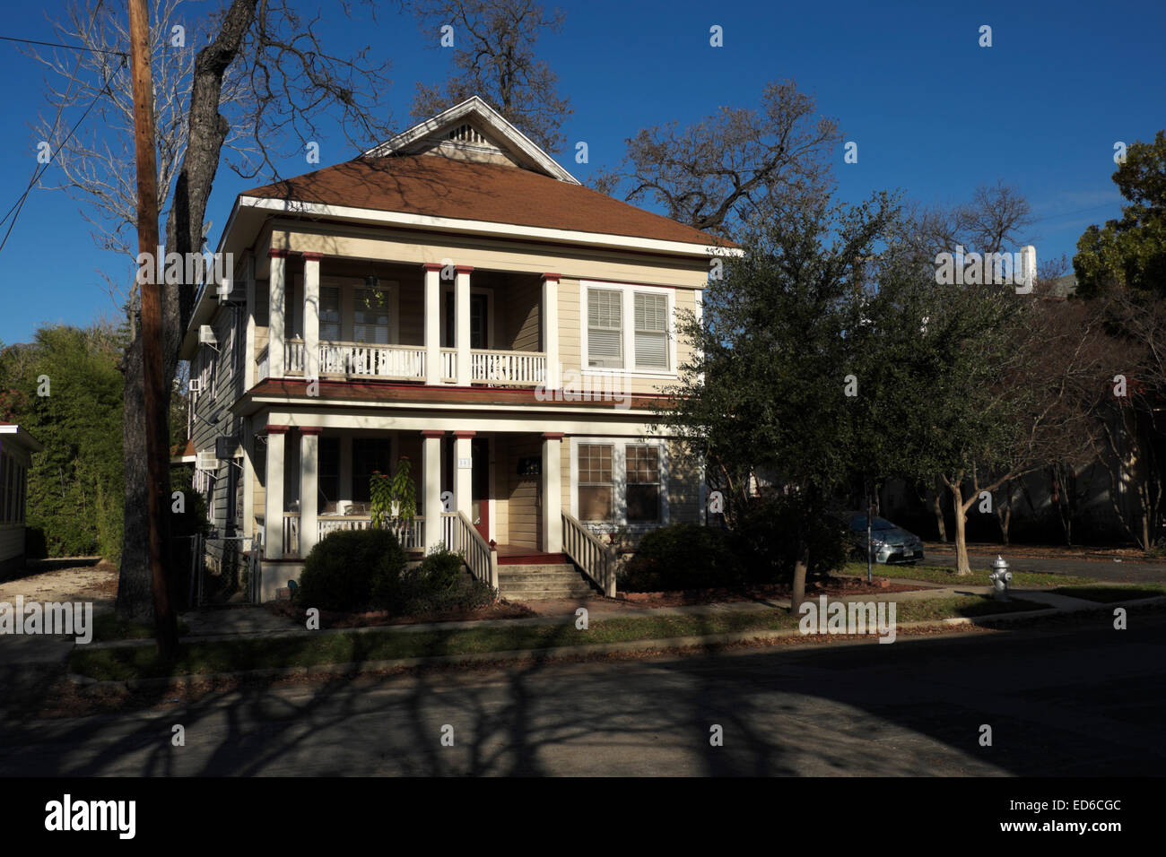 Das Robert Hugman-Haus in der King-William-Altstadt, San Antonio, Texas, USA. Stockfoto