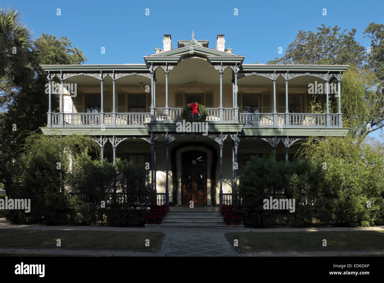 Carl Wilhelm August Groos Haus im historischen King William District in San Antonio, Texas. Stockfoto