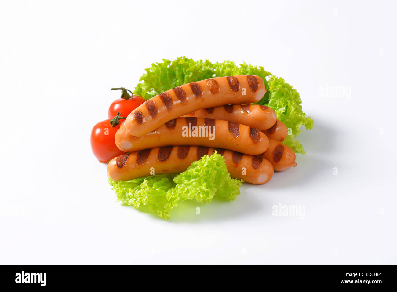 Mini-Wiener Würstchen - Studio gedreht gegrillt Stockfoto