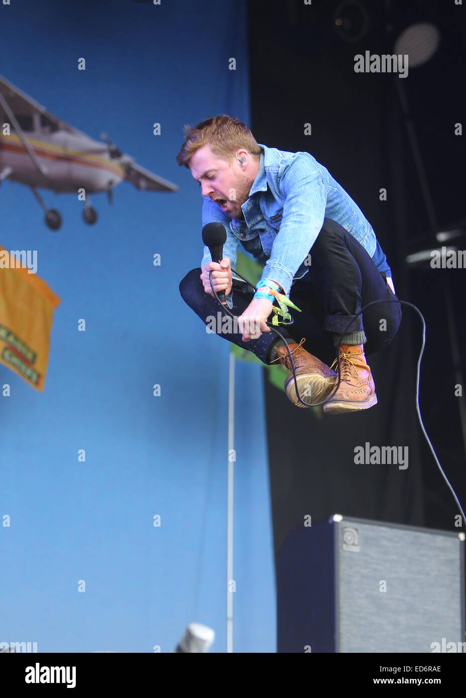 Glastonbury Festival 2014 - Performances - Tag 2 - Kaiser Chiefs mit: Ricky Wilson wo: Glastonbury, Vereinigtes Königreich bei: 27. Juni 2014 Stockfoto