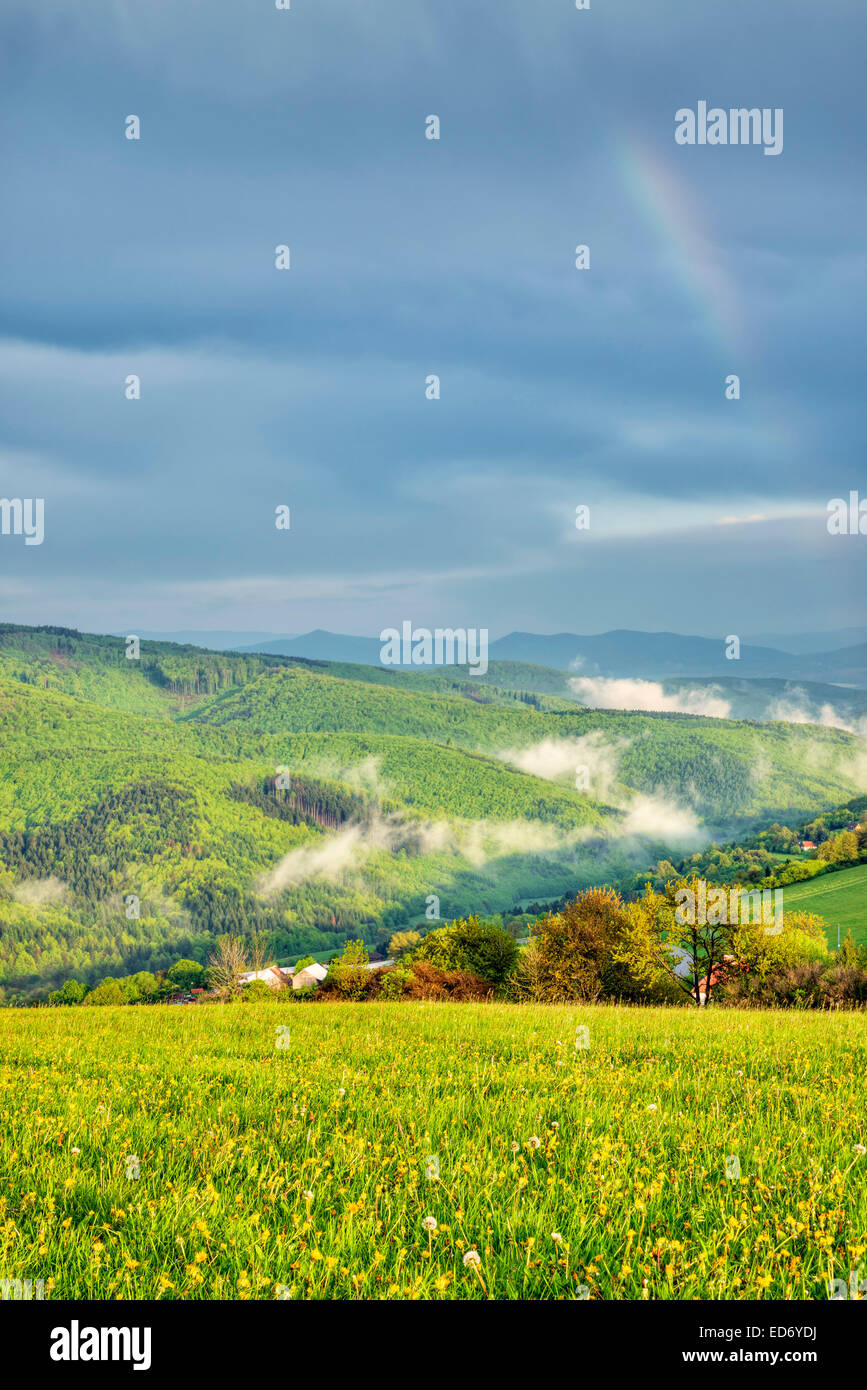 Landschaft, geschützte Landschaft Bereich Bile Karpaty, weiße Karpaten, Zitkova, Tschechische Republik Stockfoto