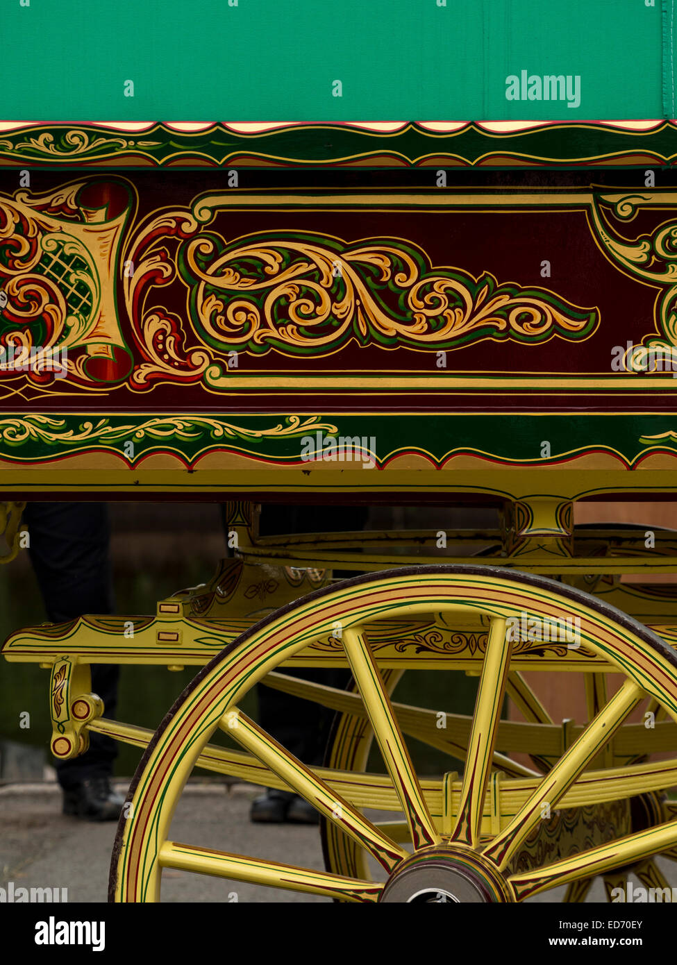 Detail der klassischen Vintage Wohnwagen Zugehörigkeit zu Zigeuner, Romanys, "Reisende", am Appleby Horse Fair, statt jedes Jahr im Juni in Appleby, Stockfoto