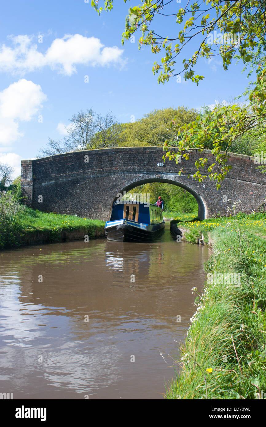 Vereinigtes Königreich, Wales, Llangollen Kanal Narrow Boat Stockfoto