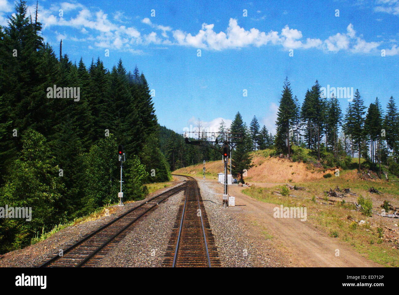 Pacific Northwest Eisenbahn von Amtrak Coast Starlight in Oregon Stockfoto