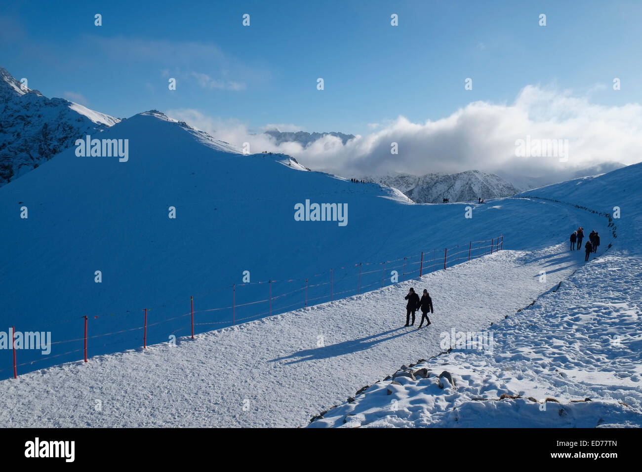 Der Gipfel Kasprowy Wierch, Tatra-Gebirge Polens. Stockfoto
