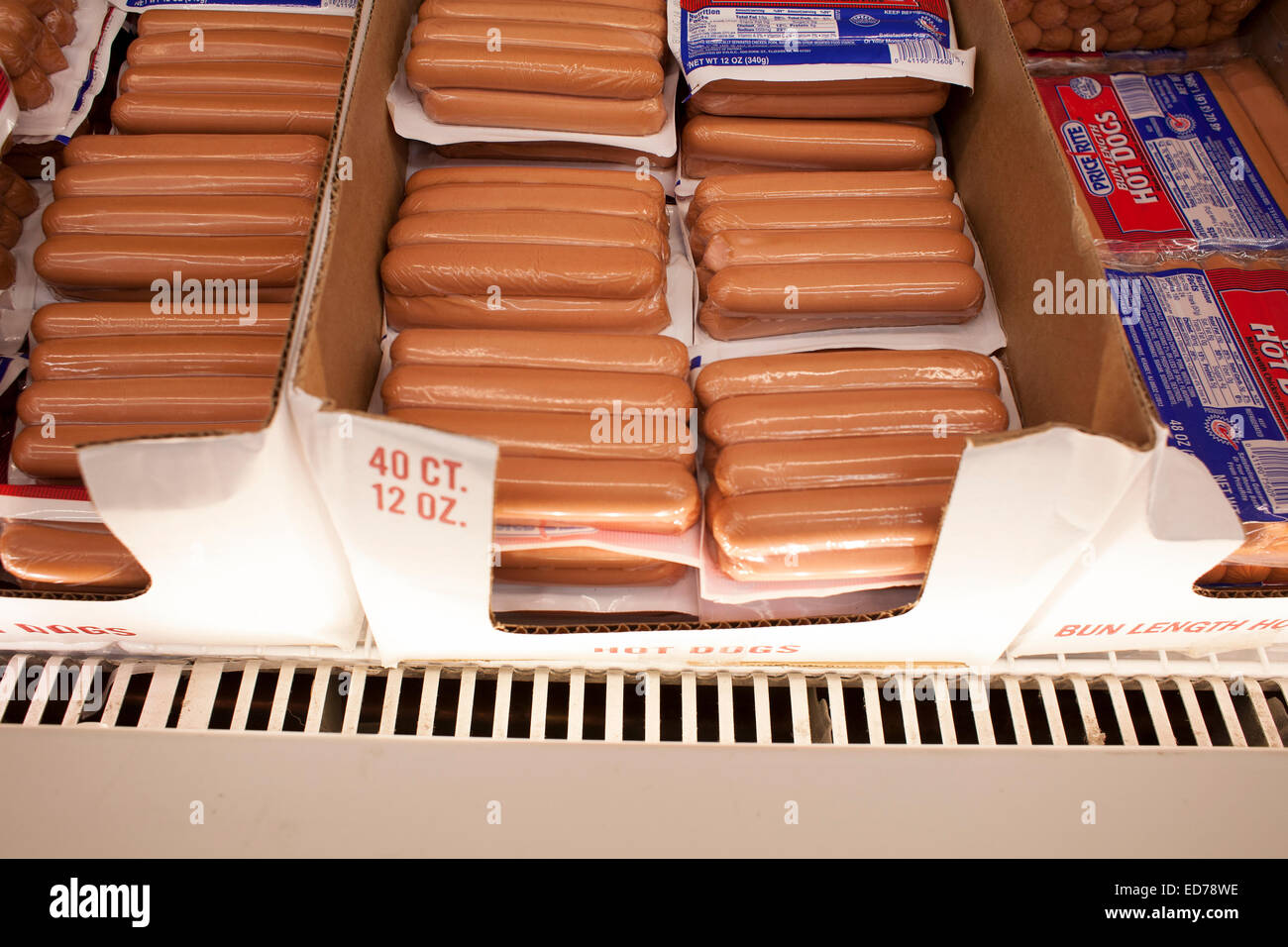 Abschnitt "Fleisch" am Preis Ritus, ein großer Supermarkt in Pittsfield, Massachusetts. Stockfoto