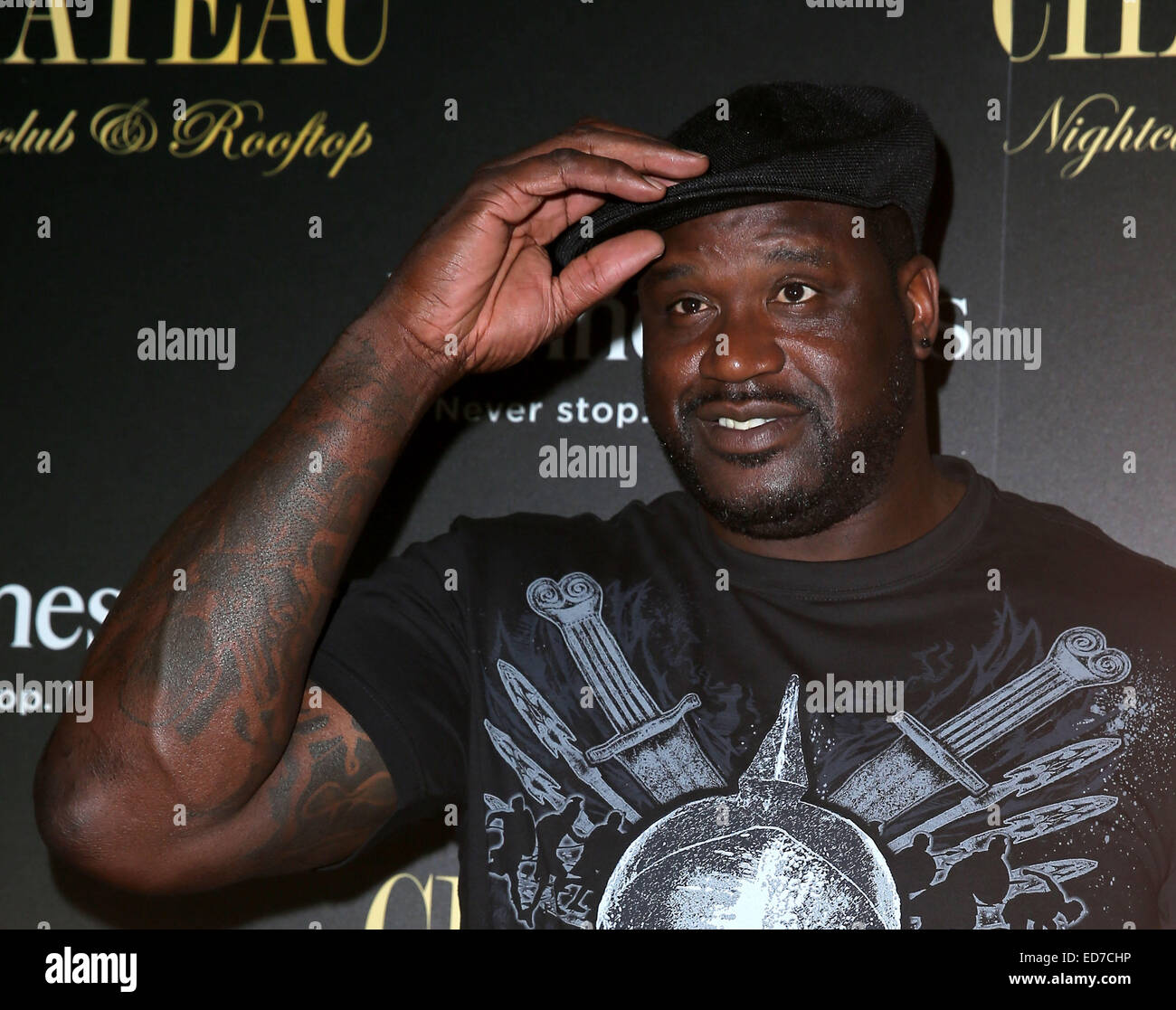 Shaquille O' Neal DJ Debüt am Chateau Nightclub & auf dem Dach im Paris Hotel and Casino in Las Vegas mit: Shaquille O' Neal wo: Las Vegas, Nevada, Vereinigte Staaten, wann: 28. Juni 2014 Stockfoto