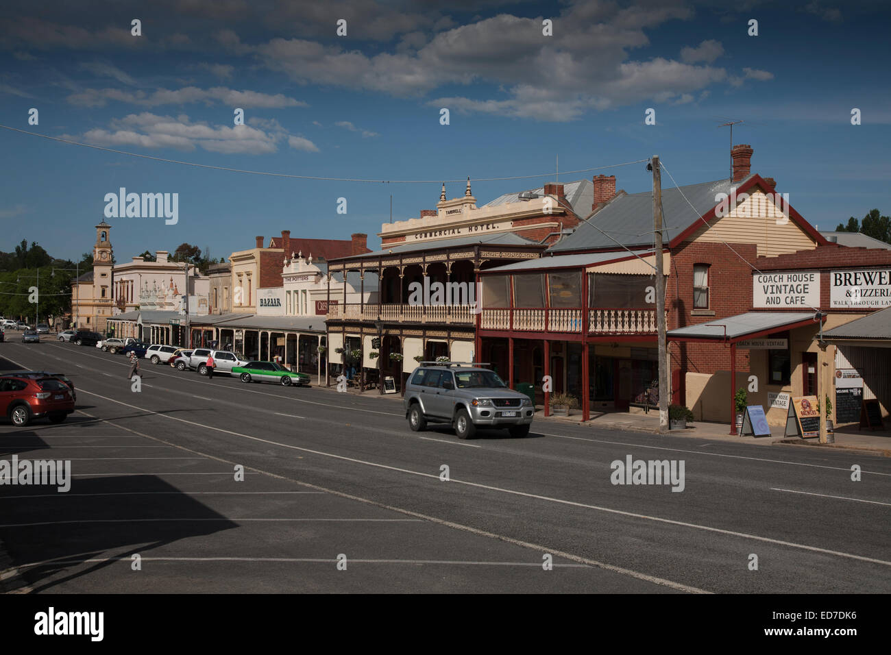 Historische architektonische Straßenbild von Beechworth Victoria Australien Stockfoto