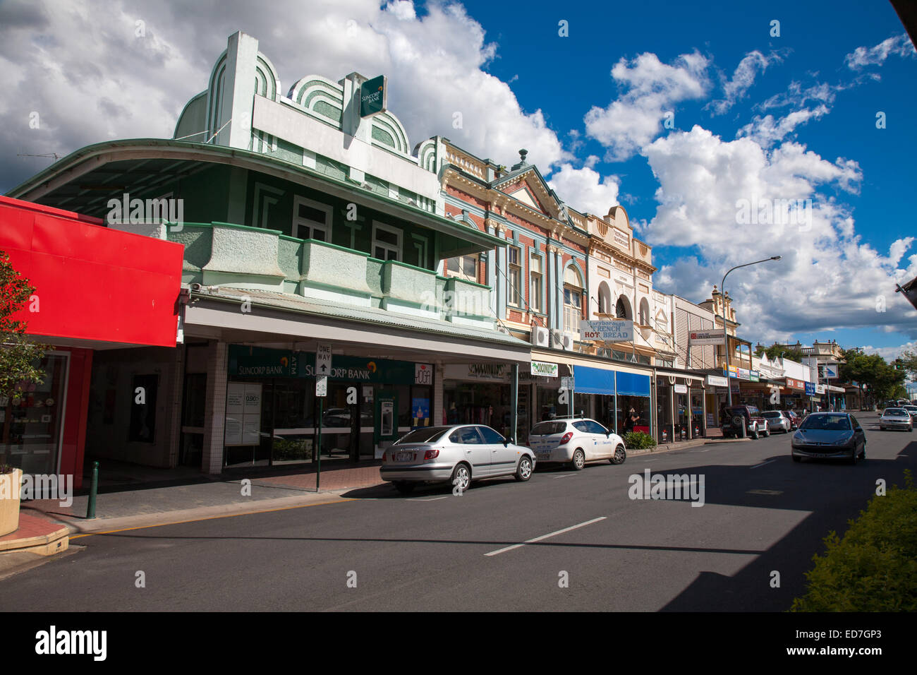 Denkmalgeschützte Einzelhandel Streifen shopping Maryborough Queensland Australien Stockfoto